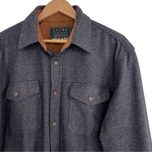 Jachs Outdoor Button Up Shirt Jacket XL Corduroy Cozy Fleece Blue - Picture 2 of 15